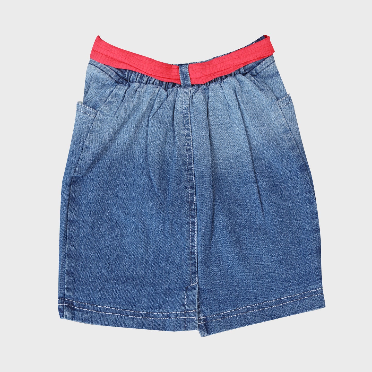 Girls Denim Skirt Set - RED 2737