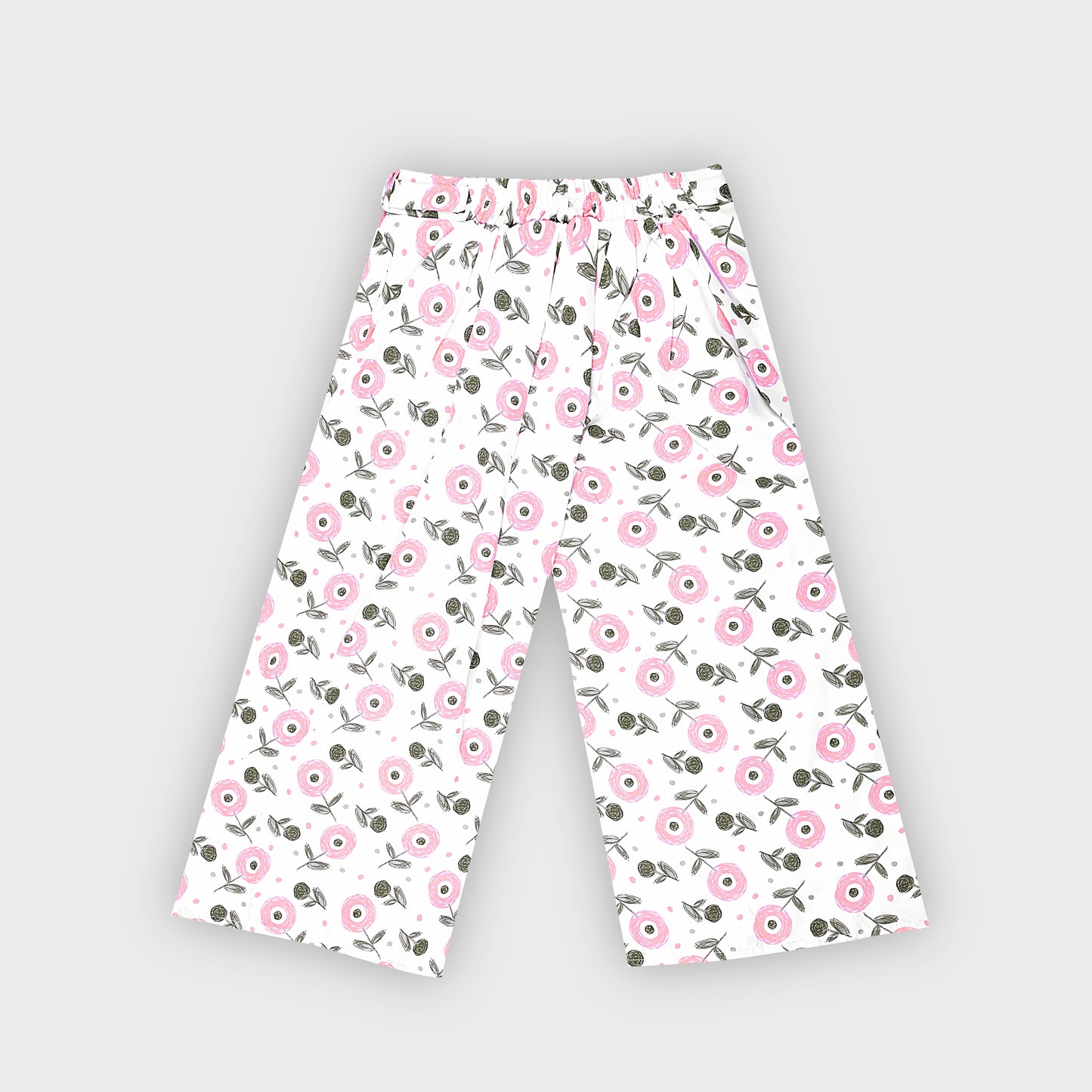 Girls Pink Culottes Set - 2233