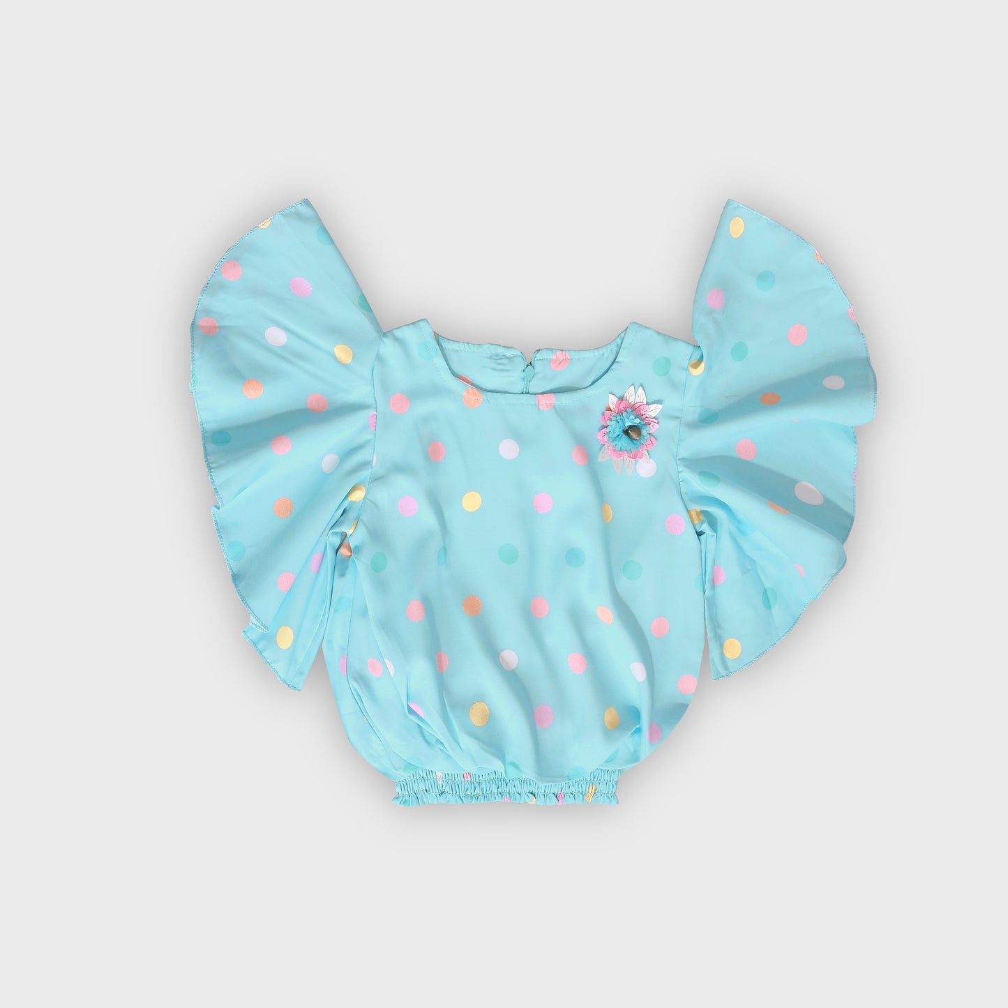 Girls Blue Culottes Set - 2233