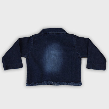 Girls Dark Blue Denim Skirt Set - 2717