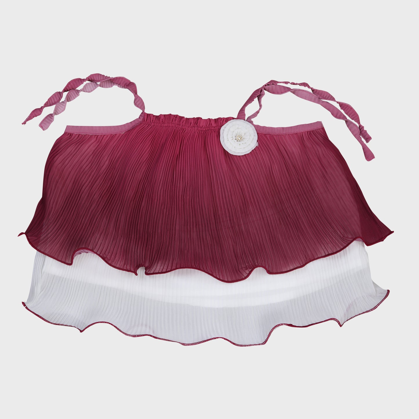 Girls Wine Skirt Set - 2707