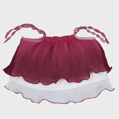 Girls Wine Skirt Set - 2707