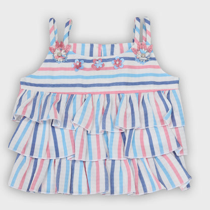 Girls Blue Capri Set - 2713