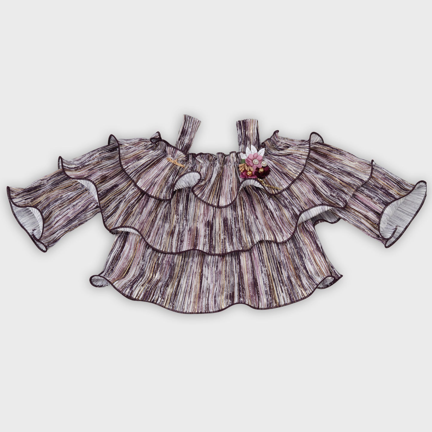 Girls Wine Capri Set - 2745