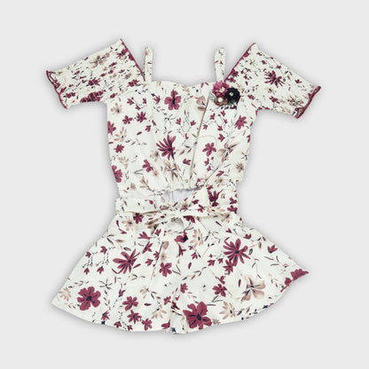 Girls Wine Jumpsuit Set - 2709
