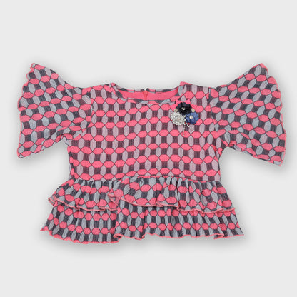 Girls Red Shorts Set  - 2708