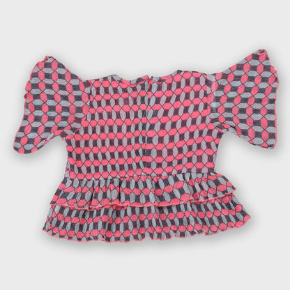 Girls Red Shorts Set  - 2708