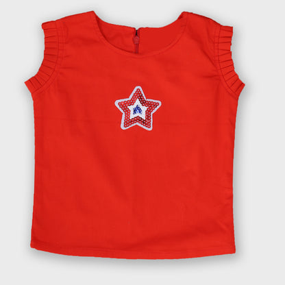 Girls Dungree Set - RED 2689