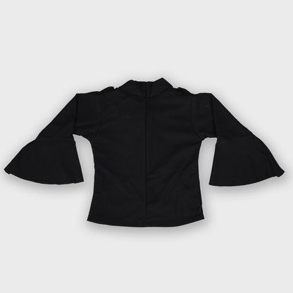 Girls Black Dungree Set - 2234