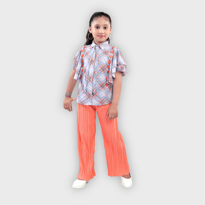 Girls Orange Culottes Set - 2230