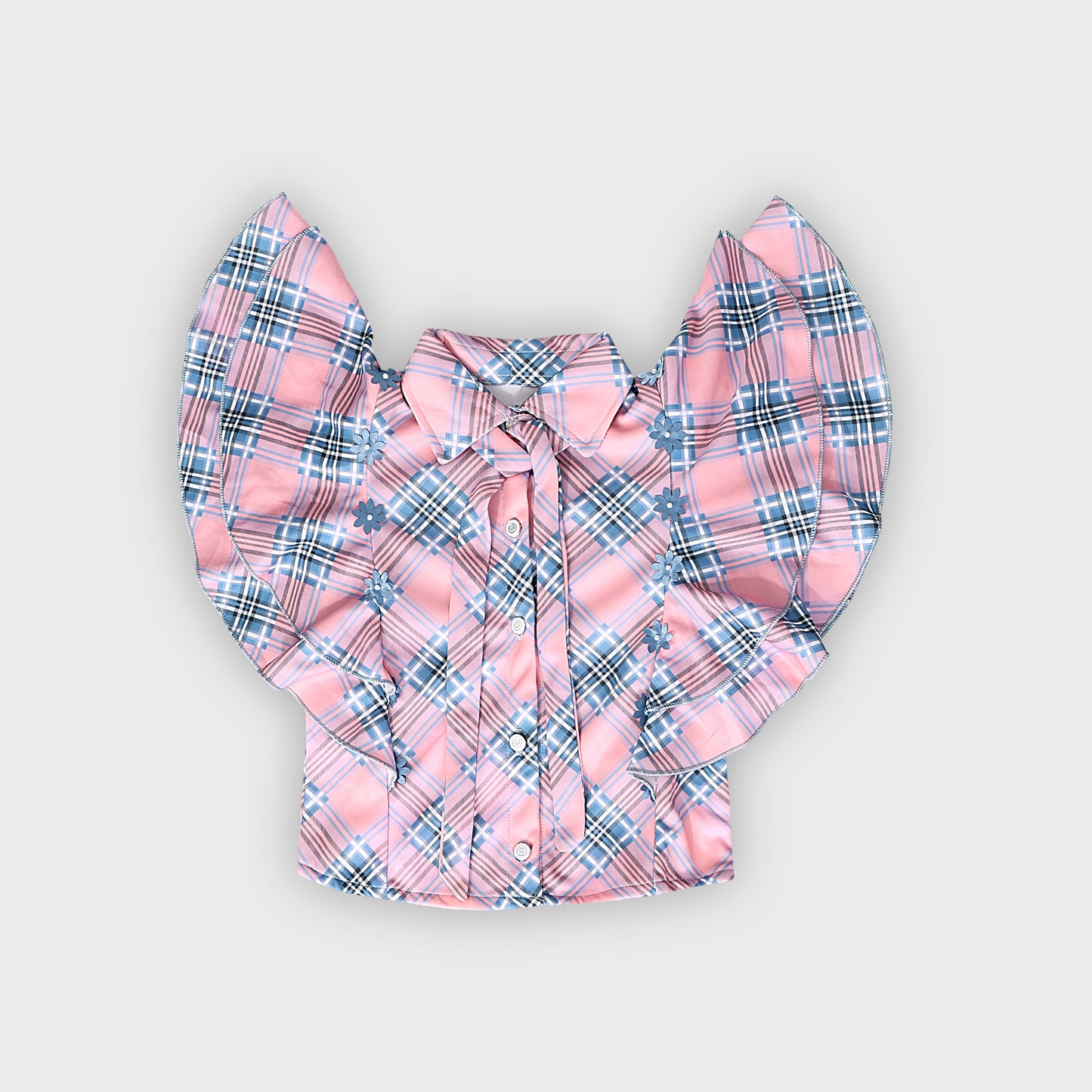 Girls Blue Culottes Set - 2230