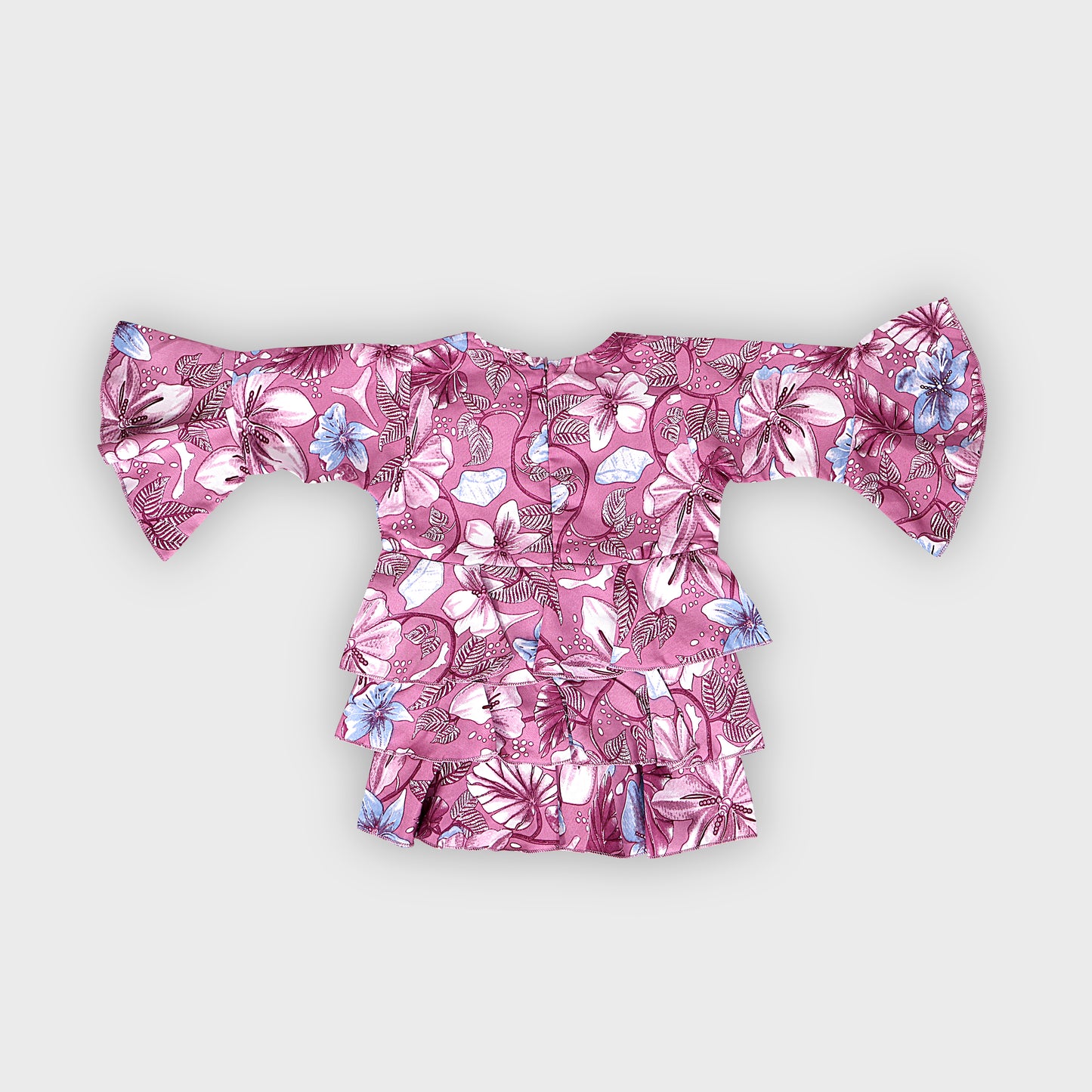 Girls Wine Culottes Set - 2236