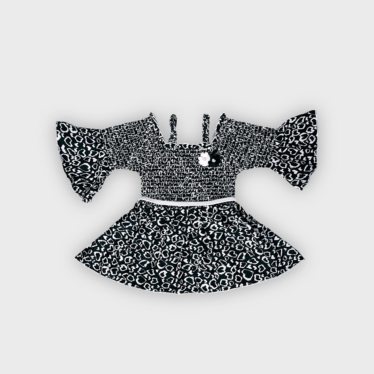 Girls Black Culottes Set - 2238