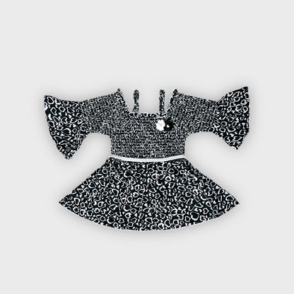 Girls Black Culottes Set - 2238