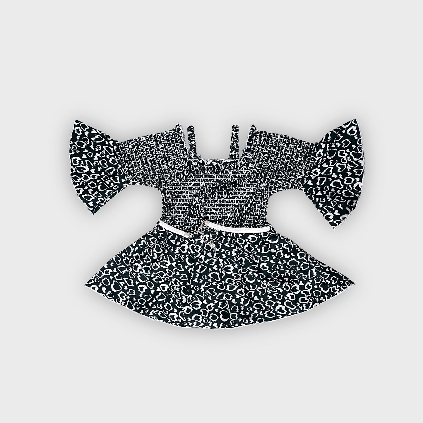 Girls Black Culottes Set - 2238