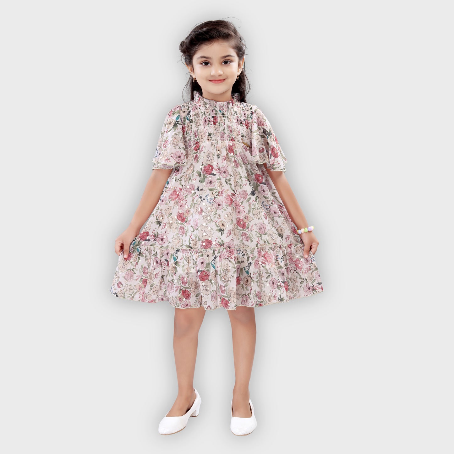 Girls Peach Dress - 2241