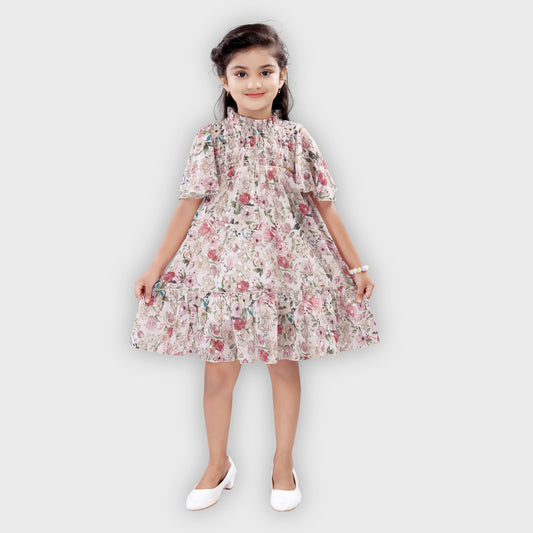 Girls Peach Dress - 2241