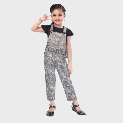 Girls Grey Dungree Set - 2639 A