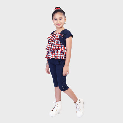 Girls Capri Set - Red 2669