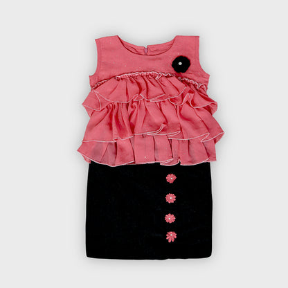 Girls Peach Dress - 2676