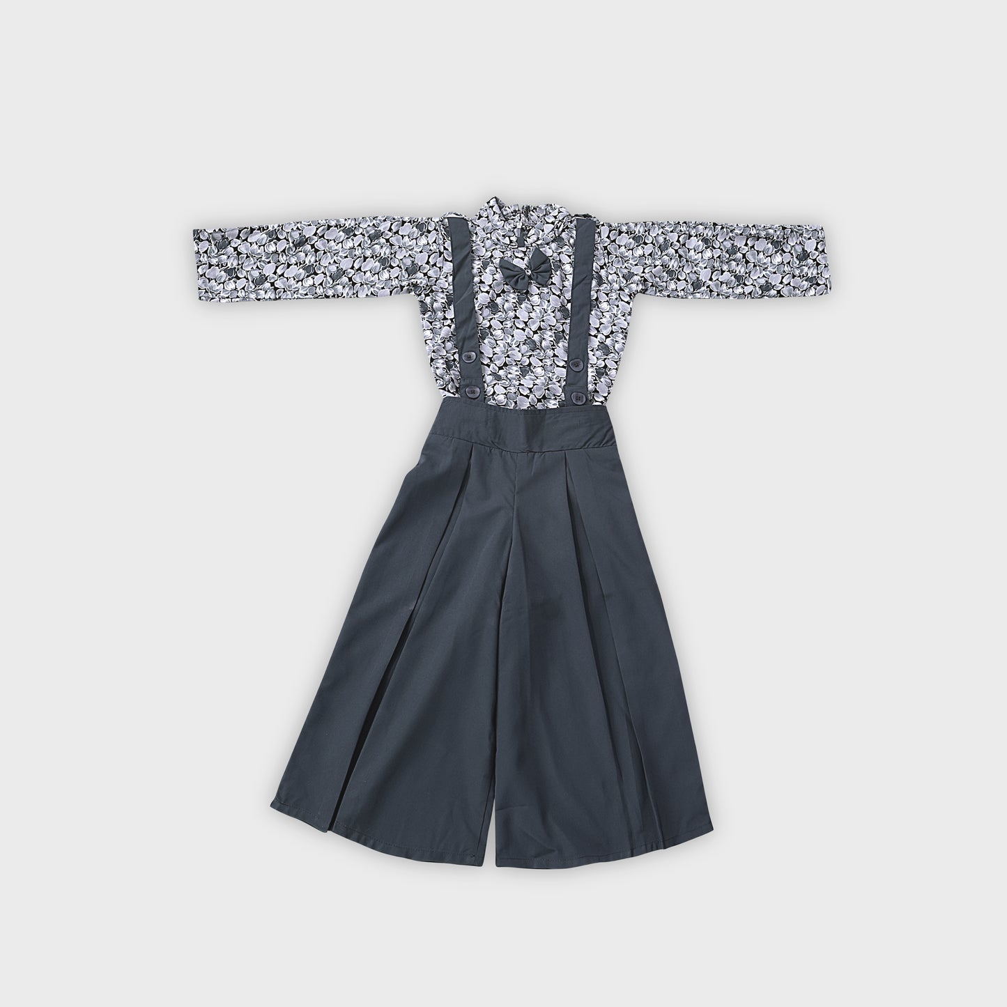 Girls Grey Dungree Set - 2688