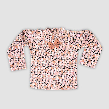 Girls Peach Dungree Set- 2688