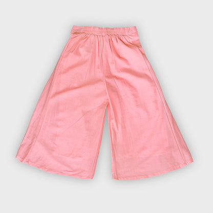 Girls Peach Culottes Set - 2696