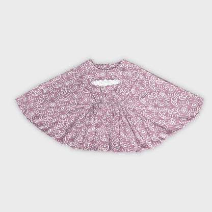 Girls Wine Culottes Set - 2697