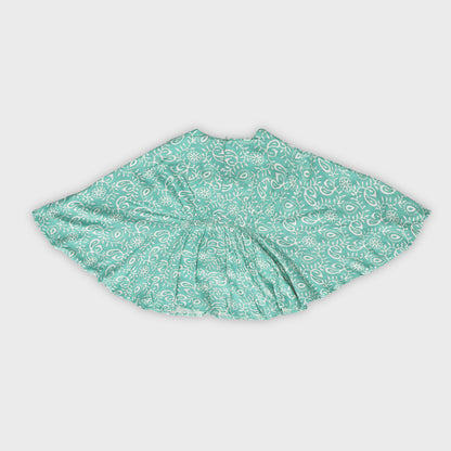 Girls Green Culottes Set - 2697