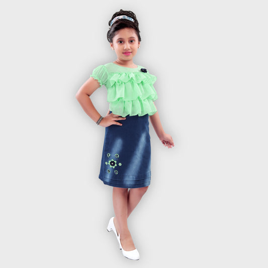 Girls Green Dress - 2718
