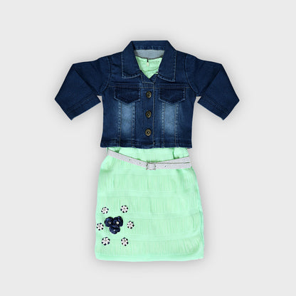 Girls Green Dress - 2719