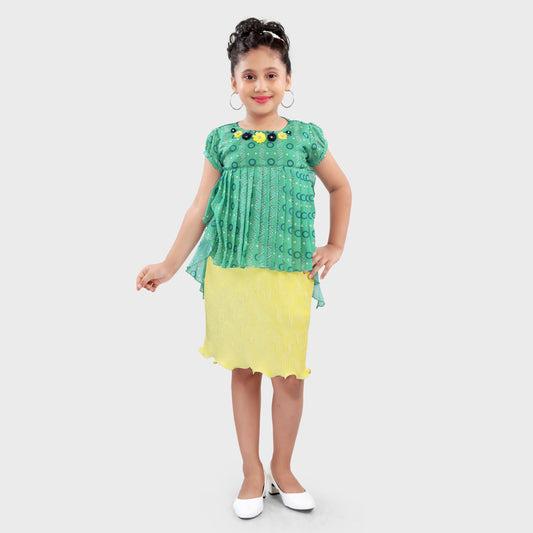 Girls Skirt Set - GREEN 2720