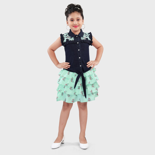 Girls Skirt Set - BLUE  2721