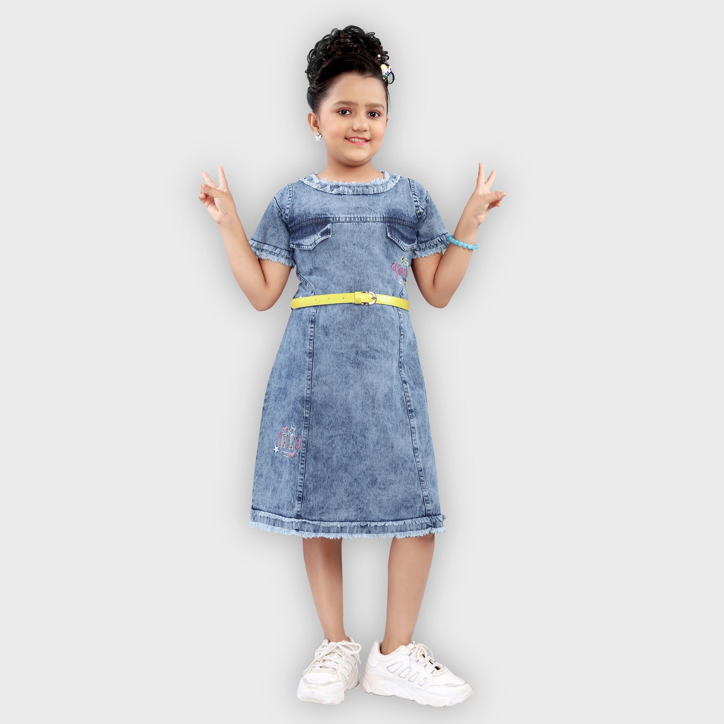 Girls Light Blue Dress - 2740