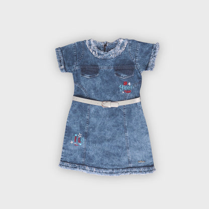 Girls Dark Blue Dress - 2740