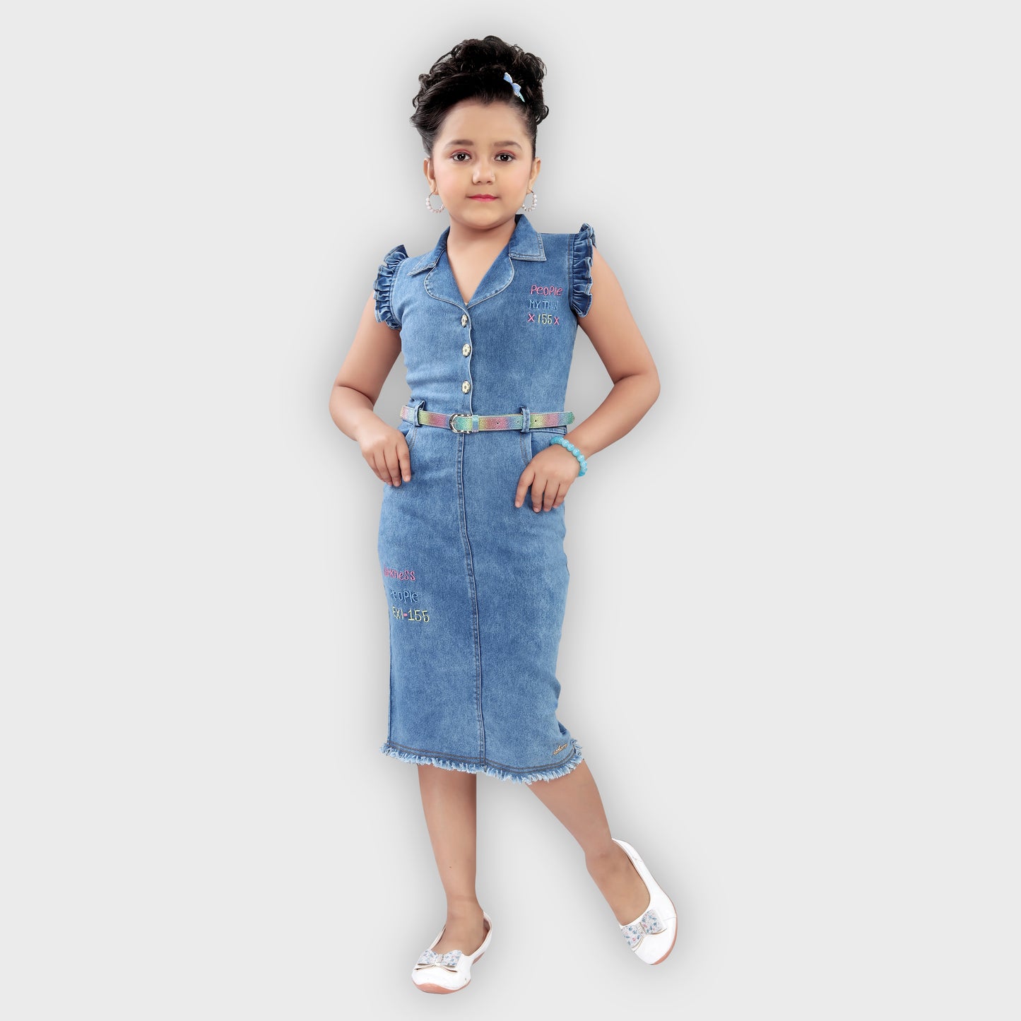 Girls Dark Blue Dress - 2743