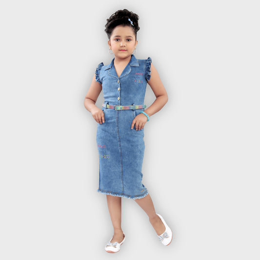 Girls Dark Blue Dress - 2743