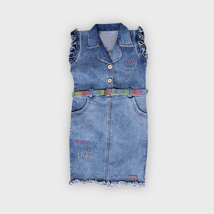 Girls Dark Blue Dress - 2743