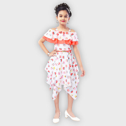 Girls Peach Dress - 2809