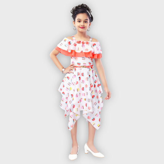 Girls Peach Dress - 2809