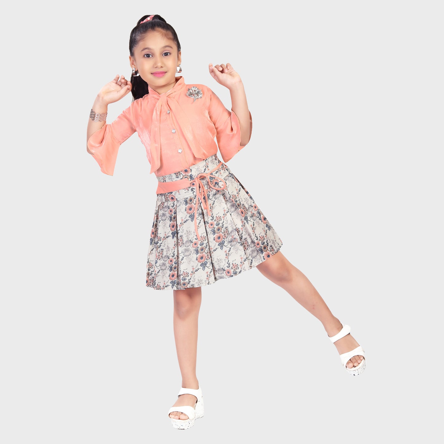 Girls Skirt Set - PEACH 2682