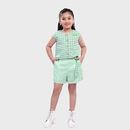Girls Shorts Set - GREEN  2686
