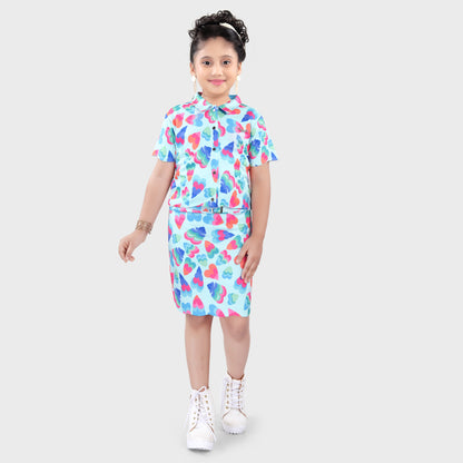 Girls Skirt Set - BLUE 2231