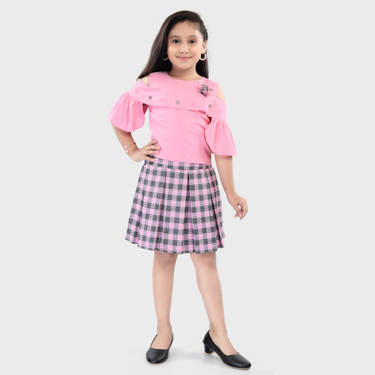 Girls Skirt Set - PINK 2698