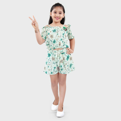 Girls Green Jumpsuit Set - 2709