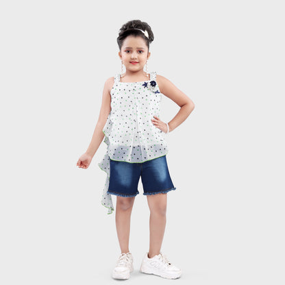 Girls green Shorts Set  - 2739