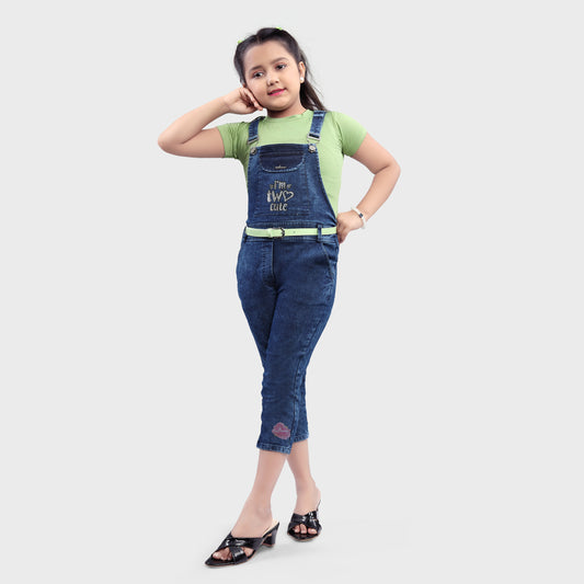 Girls  Dungree Set -  GREEN 2741