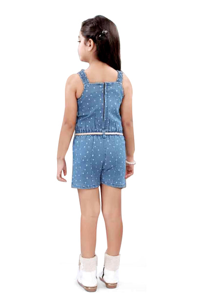 Girls Blue Denim Jumpsuit - 2747