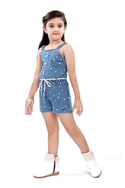 Girls Blue Denim Jumpsuit - 2747